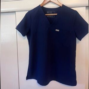 Figs Catarina Navy Scrub Top